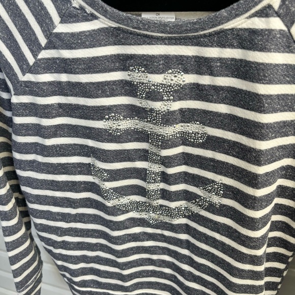 Disney Cruise Line Blue Grey Striped Sweater with Anchor Design, Women's Small - Picture 4 of 4